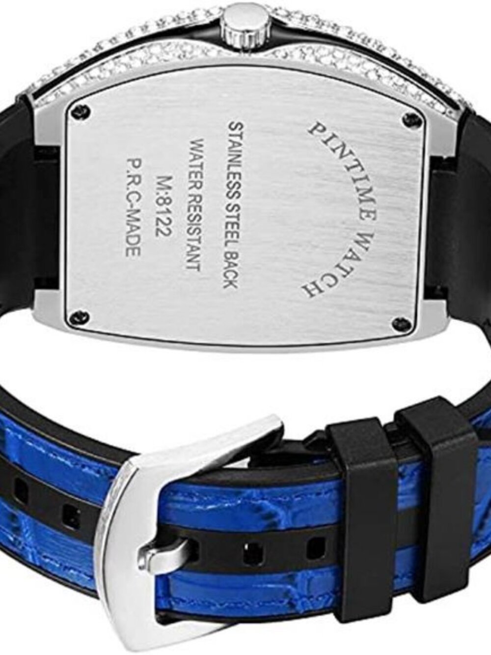Men's Fashion Cool Unique Tonneau Watch Bling Crystal Rhinestone Quartz - Picture 6 of 6
